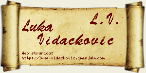 Luka Vidačković vizit kartica